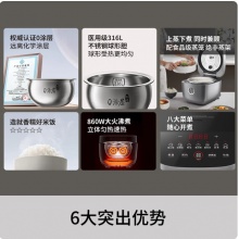九阳电饭煲4升0涂层电饭锅微压多功能蒸煮饭F-40F316L不锈钢内胆